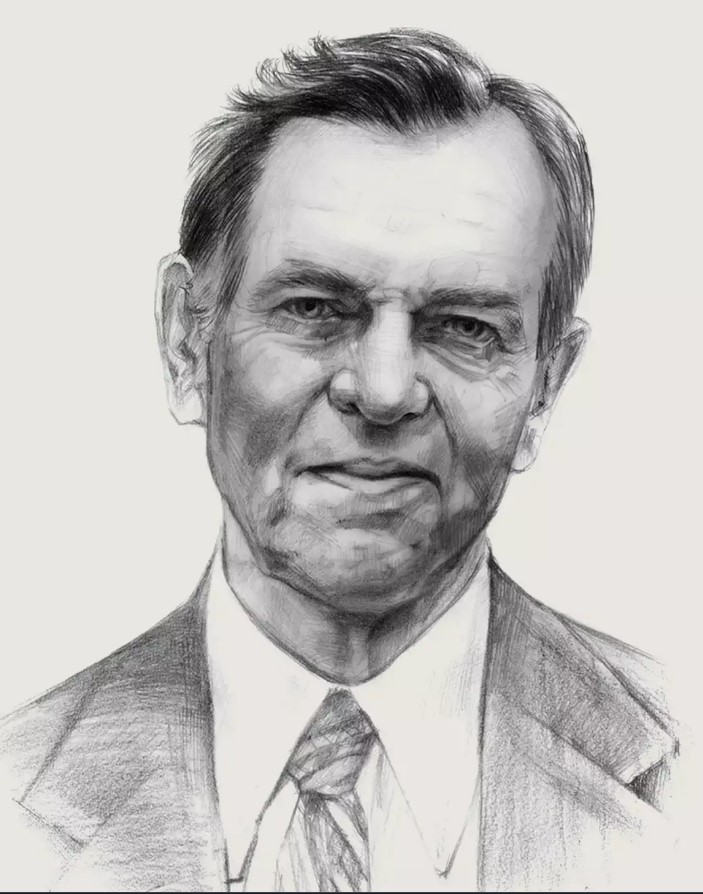 Pencil drawing of Joseph Campbell.